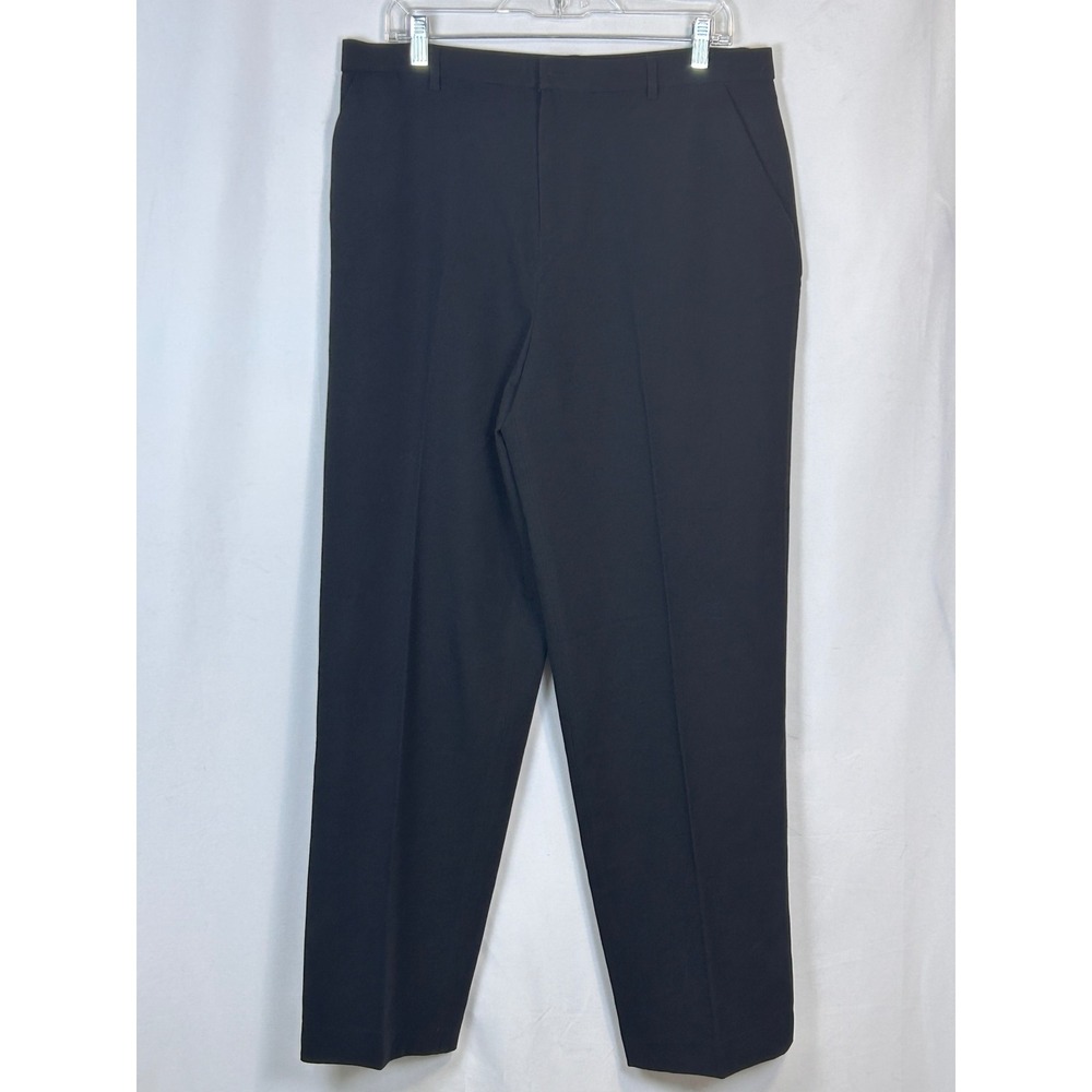 Dialogue Essentials Womens Black Straight Leg Dress Pants Size 16 Wool Mix - Picture 1 of 7